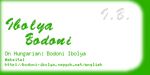 ibolya bodoni business card